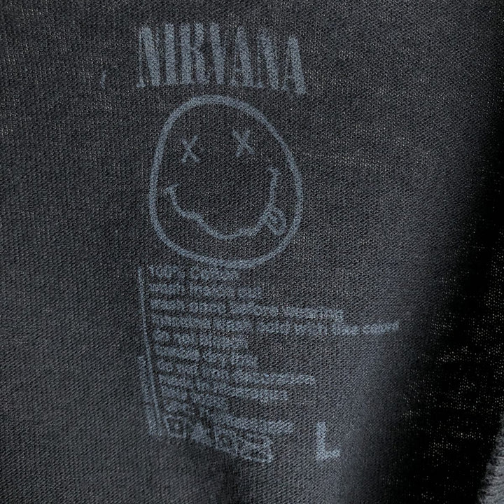 NIRVANA Nirvana Band T-shirt, Band T, Men's L size cotton black type Vintage Second Hand