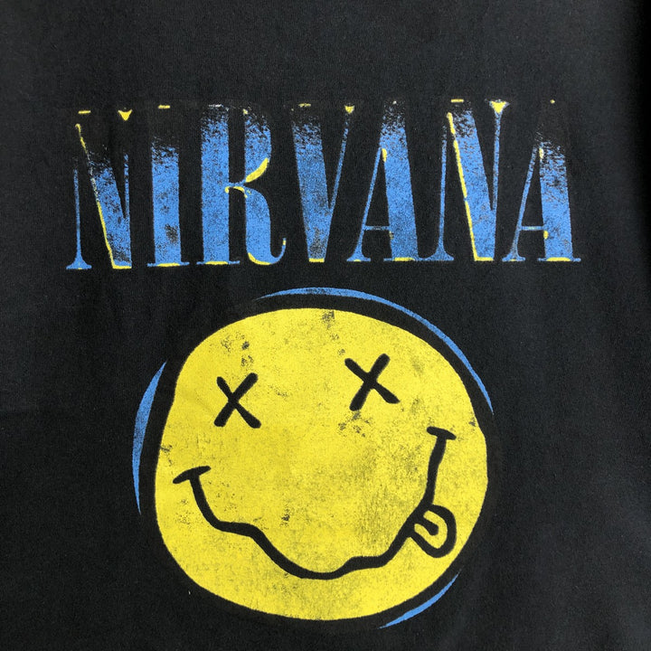 NIRVANA Nirvana Band T-shirt, Band T, Men's L size cotton black type Vintage Second Hand