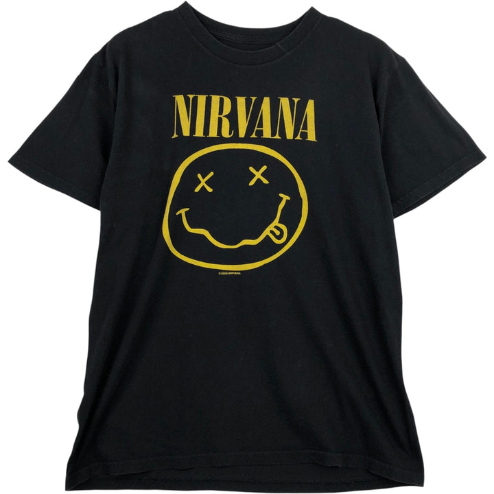 NIRVANA band t-shirt, men's size M (equivalent), crew neck. unclear black type Vintage Second Hand