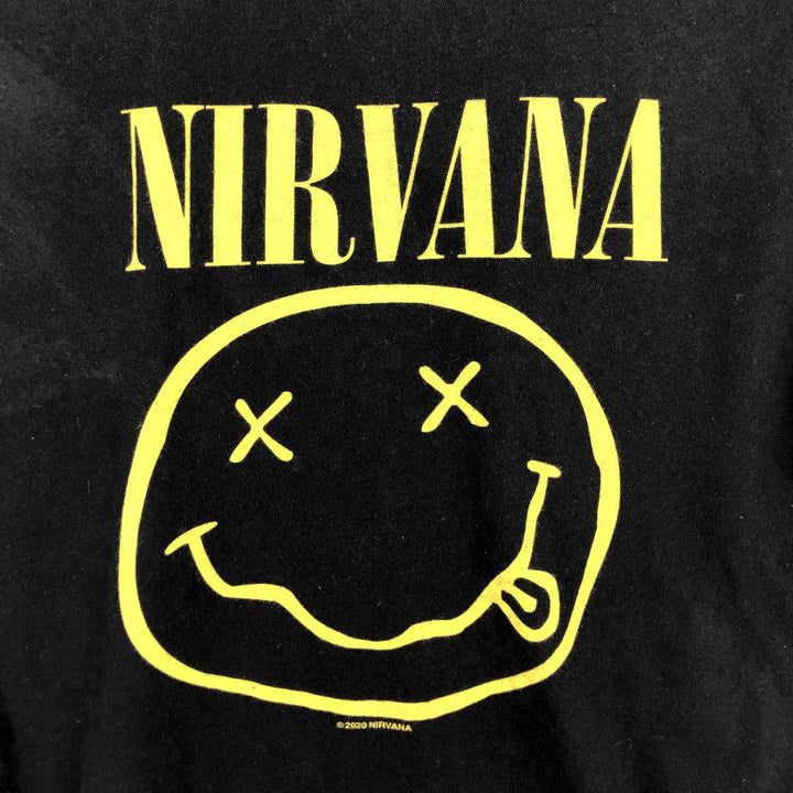 NIRVANA band t-shirt, men's size M (equivalent), crew neck. unclear black type Vintage Second Hand