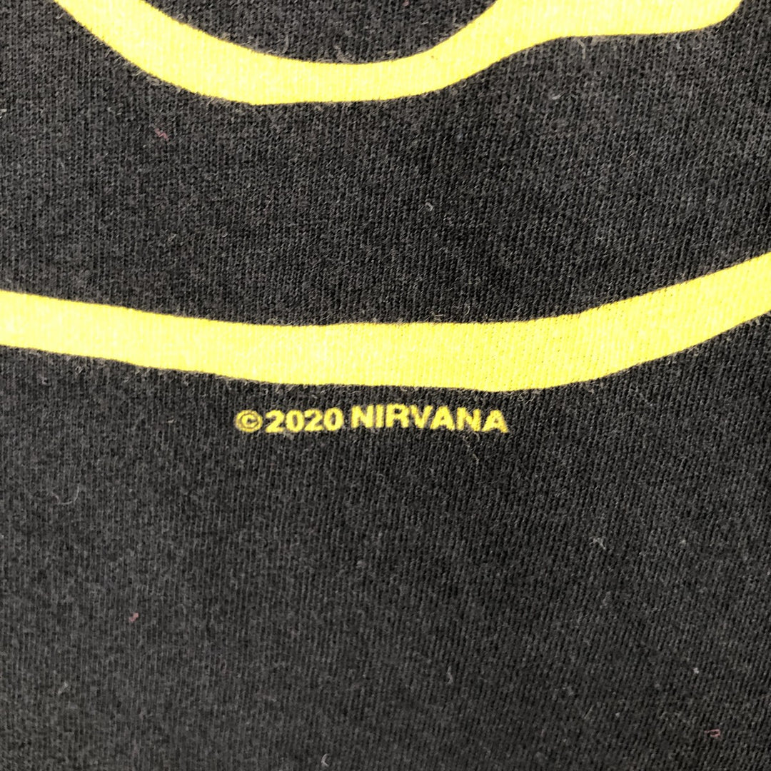 NIRVANA band t-shirt, men's size M (equivalent), crew neck. unclear black type Vintage Second Hand