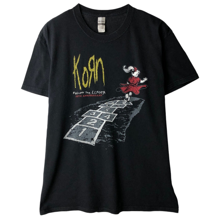 KORN band T-shirt, band T, men's size L cotton black type Vintage Second Hand