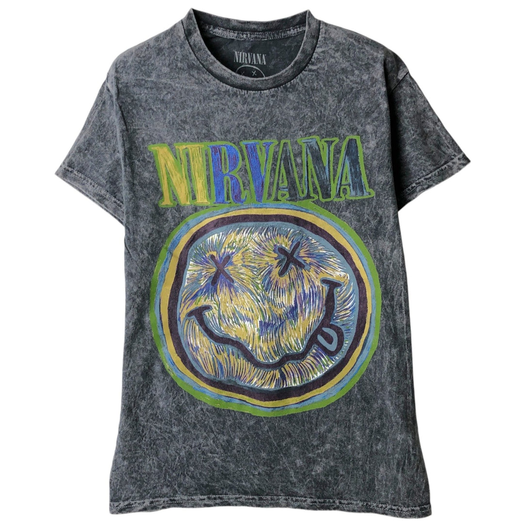 NIRVANA Nirvana Band T-shirt, Band T, Men's S size cotton gray type Vintage Second Hand