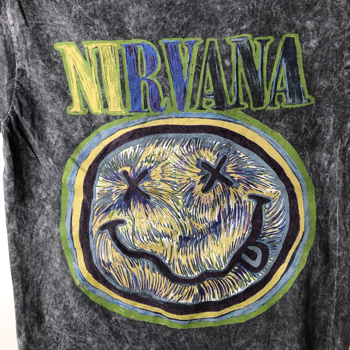 NIRVANA Nirvana Band T-shirt, Band T, Men's S size cotton gray type Vintage Second Hand