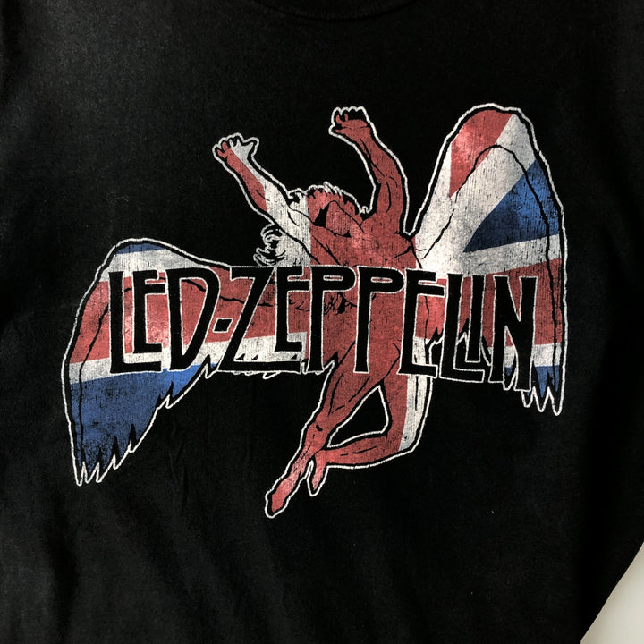 LED ZEPPELIN Led Zeppelin Band T-shirt Band T Men's L size cotton black type Vintage Second Hand