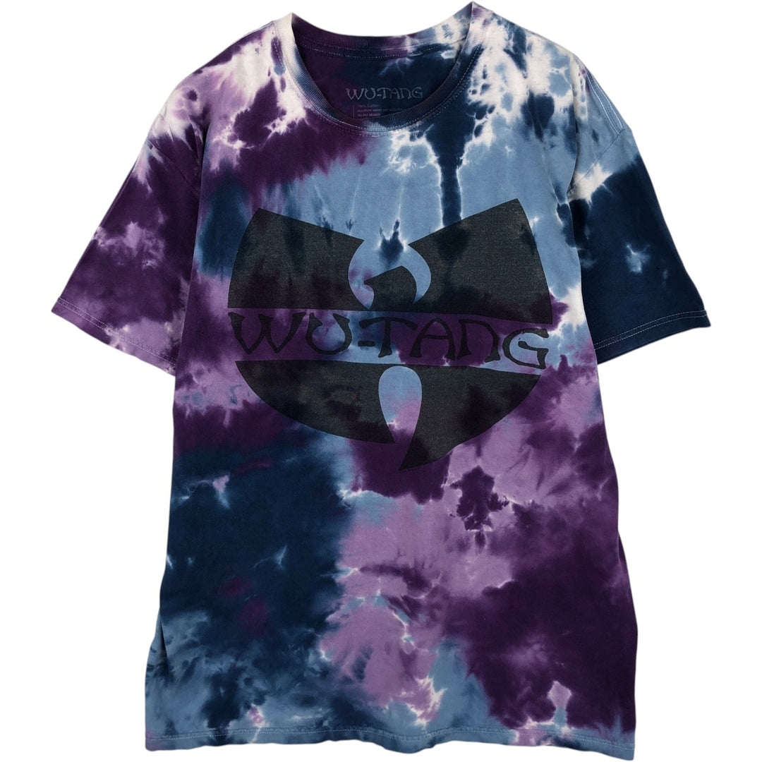 WU-TANG CLAN Tie-Dye Pattern Rap T-Shirt (Men's Size L) cotton blue type Vintage Second Hand