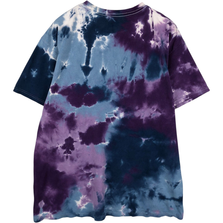 WU-TANG CLAN Tie-Dye Pattern Rap T-Shirt (Men's Size L) cotton blue type Vintage Second Hand