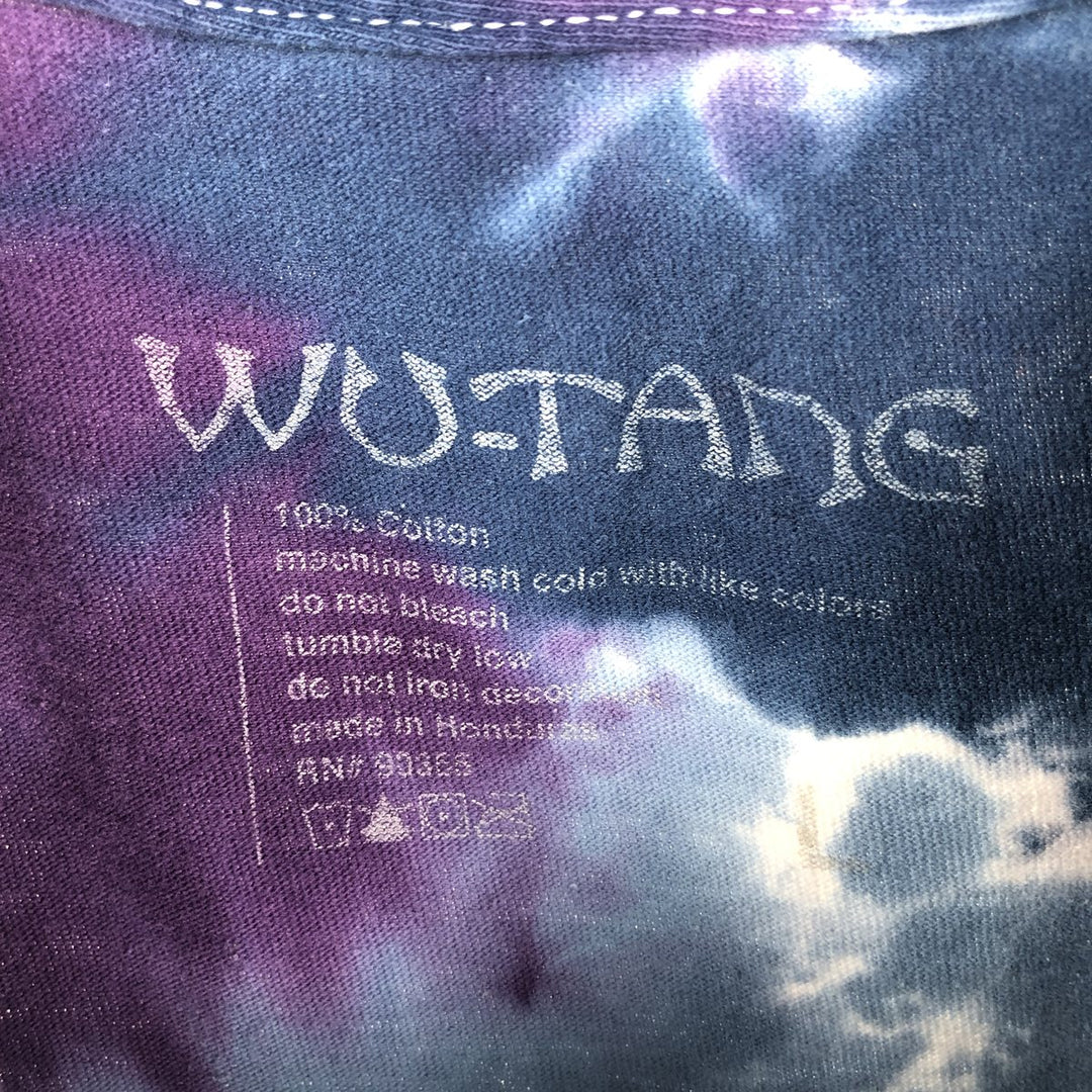 WU-TANG CLAN Tie-Dye Pattern Rap T-Shirt (Men's Size L) cotton blue type Vintage Second Hand