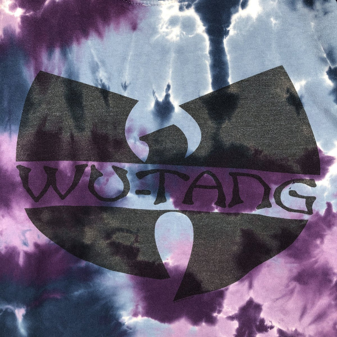 WU-TANG CLAN Tie-Dye Pattern Rap T-Shirt (Men's Size L) cotton blue type Vintage Second Hand