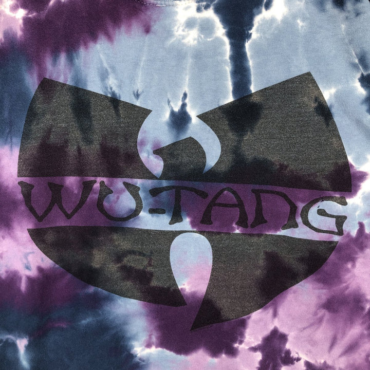 WU-TANG CLAN Tie-Dye Pattern Rap T-Shirt (Men's Size L) cotton blue type Vintage Second Hand