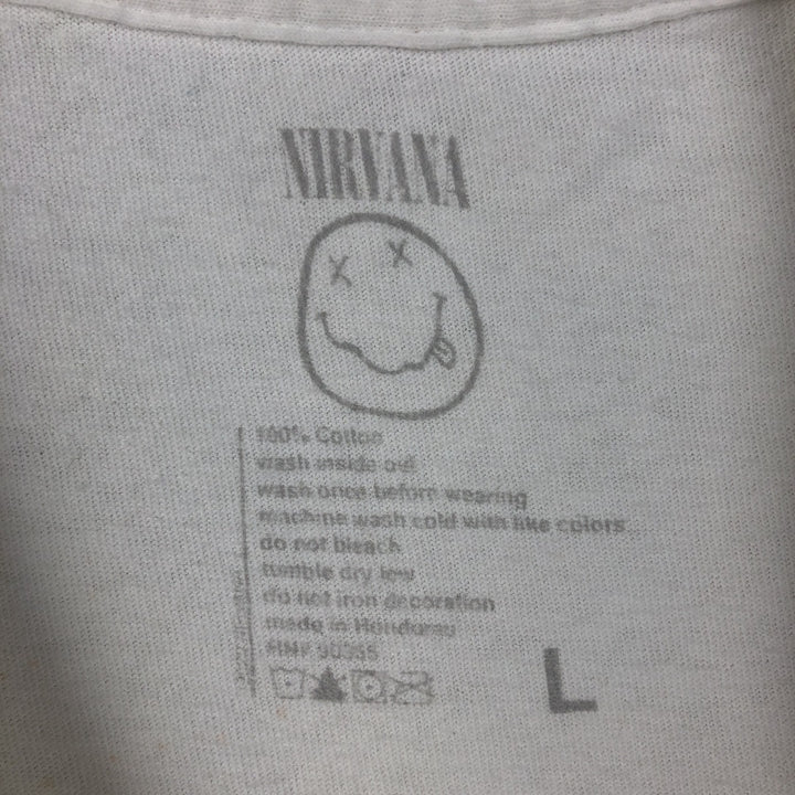 NIRVANA Nirvana Band T-shirt, Band T, Men's L size cotton white type Vintage Second Hand