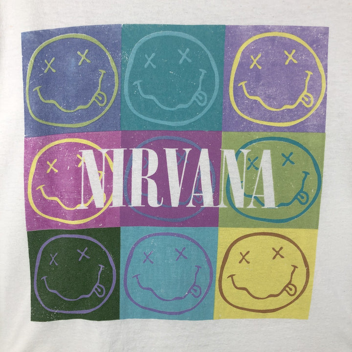 NIRVANA Nirvana Band T-shirt, Band T, Men's L size cotton white type Vintage Second Hand