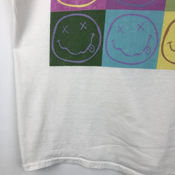 NIRVANA Nirvana Band T-shirt, Band T, Men's L size cotton white type Vintage Second Hand