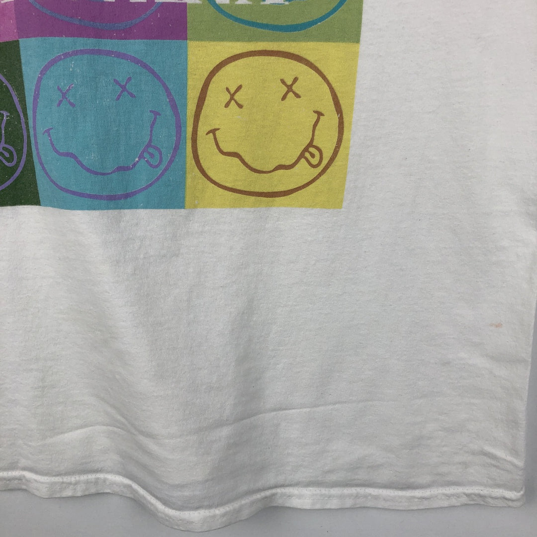 NIRVANA Nirvana Band T-shirt, Band T, Men's L size cotton white type Vintage Second Hand