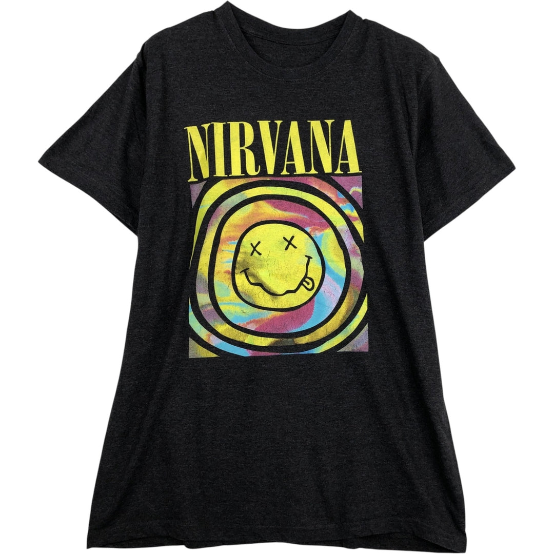 NIRVANA Nirvana Band T-shirt, Band T, Men's M size unclear black type Vintage Second Hand