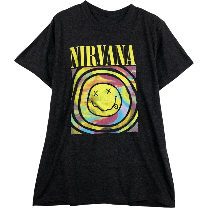 NIRVANA Nirvana Band T-shirt, Band T, Men's M size unclear black type Vintage Second Hand