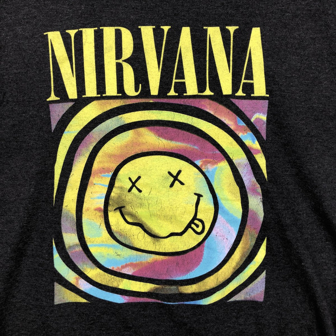NIRVANA Nirvana Band T-shirt, Band T, Men's M size unclear black type Vintage Second Hand