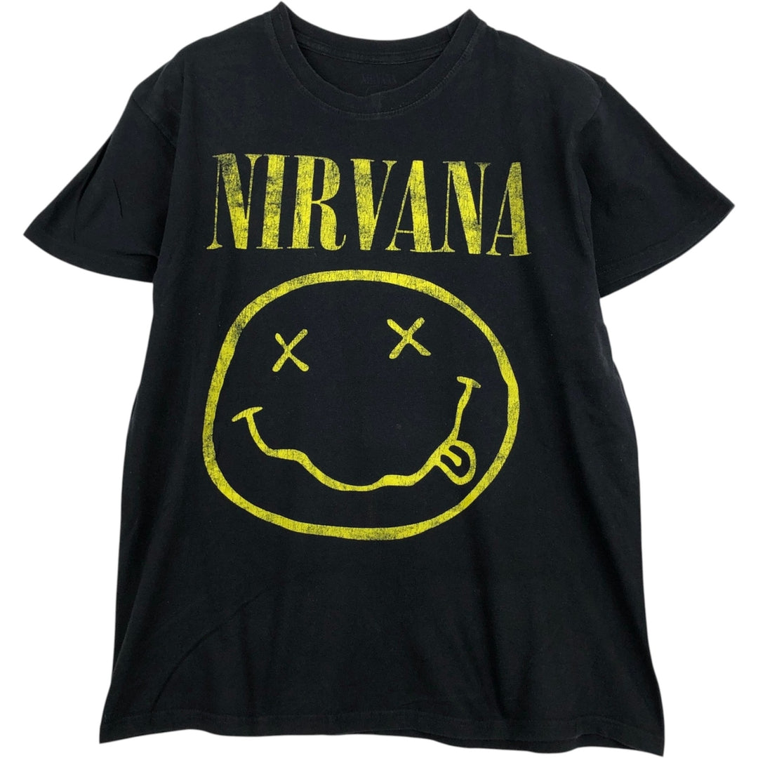 NIRVANA Nirvana Band T-shirt, Band T, Men's M size unclear black type Vintage Second Hand