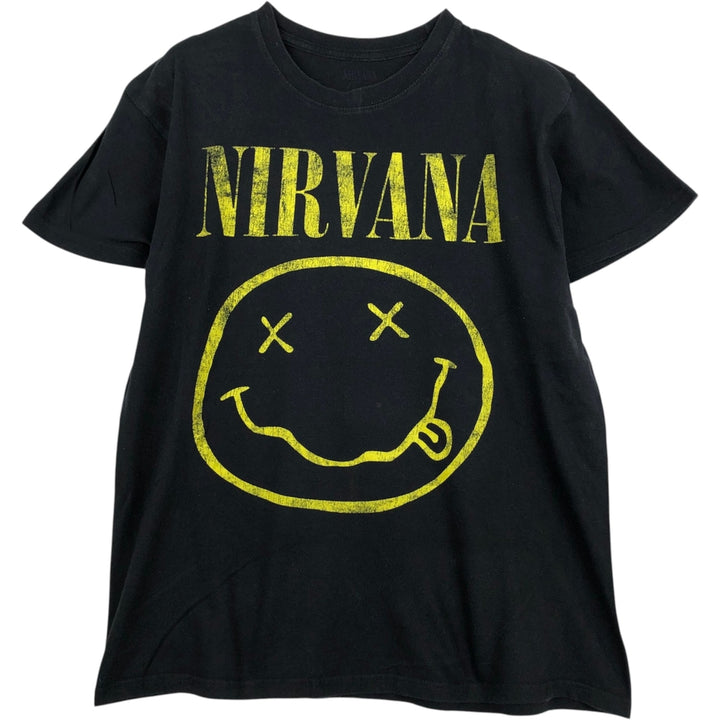 NIRVANA Nirvana Band T-shirt, Band T, Men's M size unclear black type Vintage Second Hand