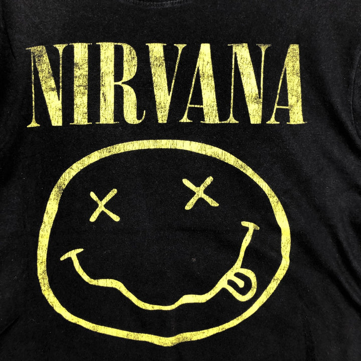 NIRVANA Nirvana Band T-shirt, Band T, Men's M size unclear black type Vintage Second Hand