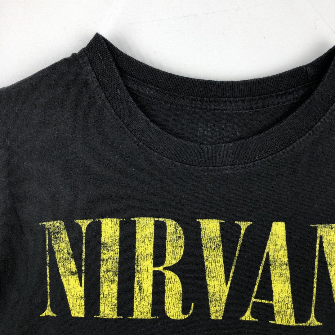 NIRVANA Nirvana Band T-shirt, Band T, Men's M size unclear black type Vintage Second Hand