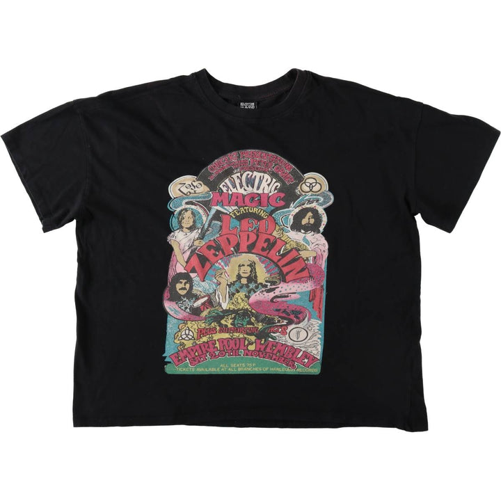 LED ZEPPELIN Led Zeppelin Band T-shirt Band T Men's M size cotton black type Vintage Second Hand