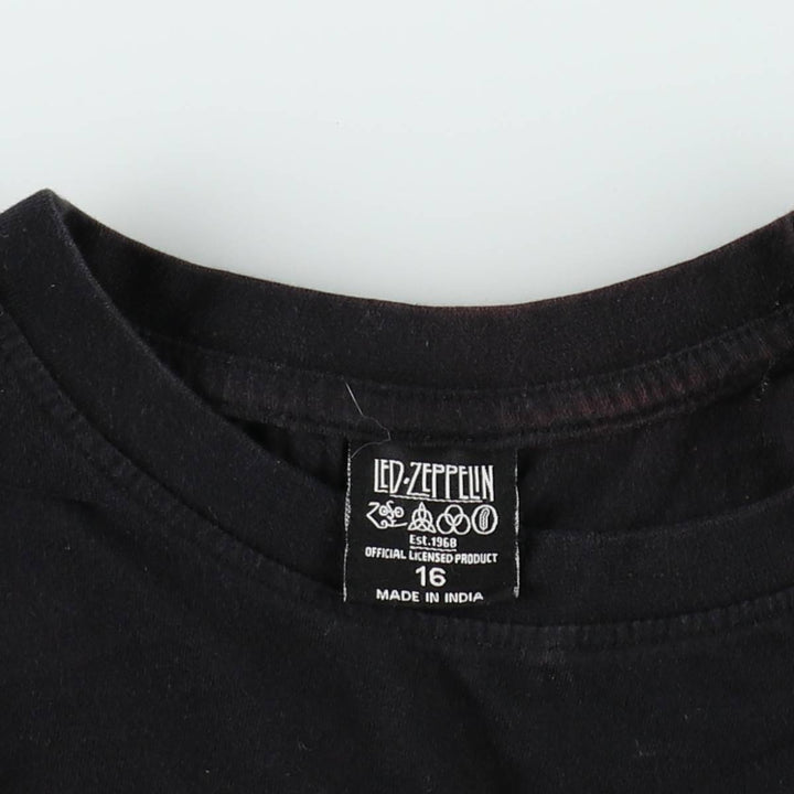 LED ZEPPELIN Led Zeppelin Band T-shirt Band T Men's M size cotton black type Vintage Second Hand