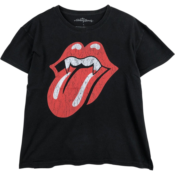 The Rolling Stones Band T-shirt, Band T, Men's L size cotton black type Vintage Second Hand