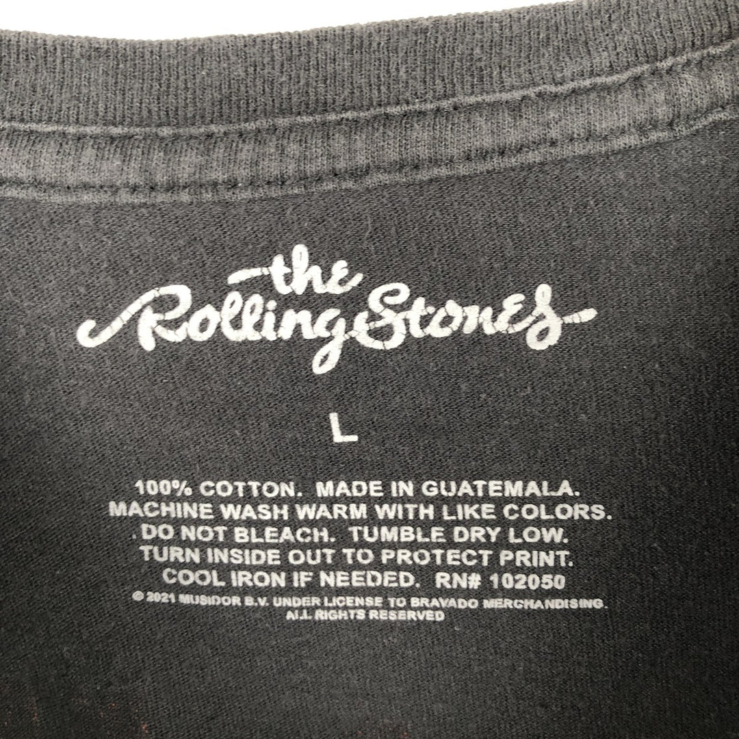 The Rolling Stones Band T-shirt, Band T, Men's L size cotton black type Vintage Second Hand