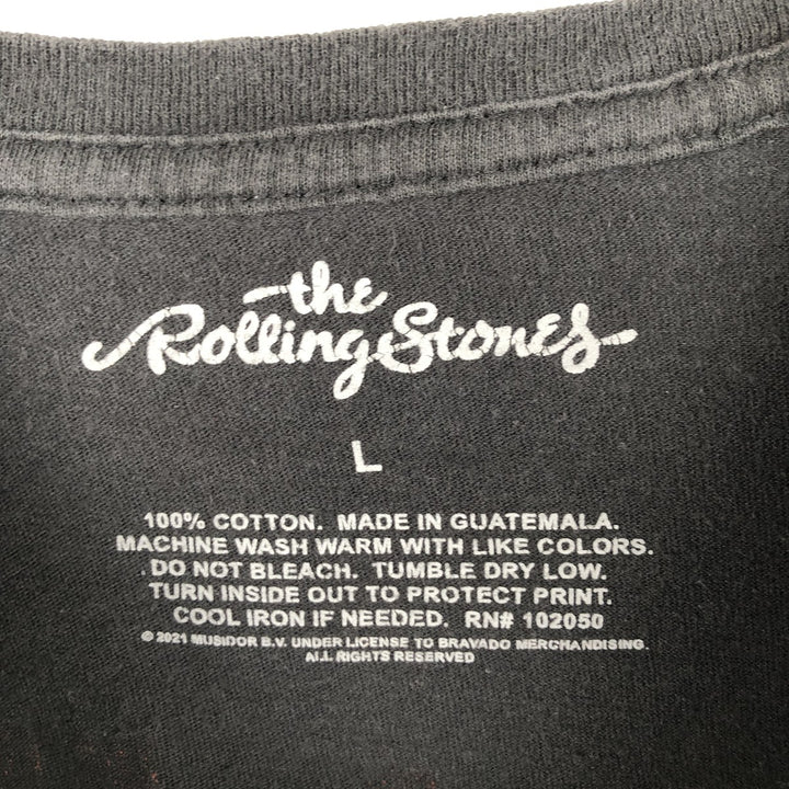 The Rolling Stones Band T-shirt, Band T, Men's L size cotton black type Vintage Second Hand