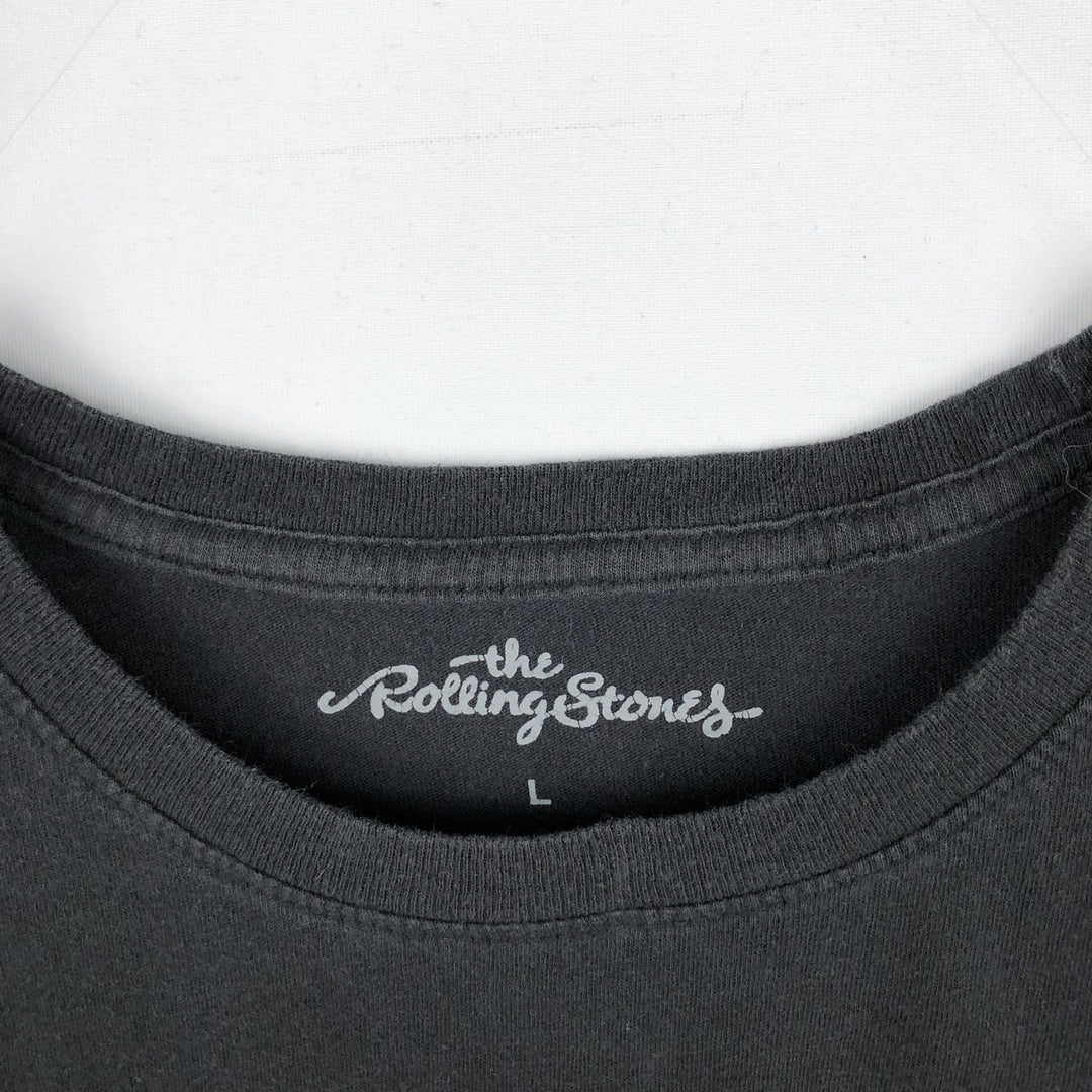 The Rolling Stones Band T-shirt, Band T, Men's L size cotton black type Vintage Second Hand