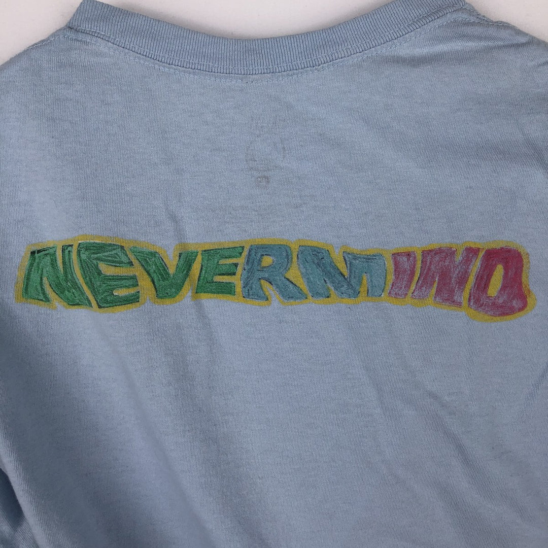 NIRVANA Nirvana Band T-shirt, Band T, Men's L size cotton Blue type light blue Vintage Second Hand