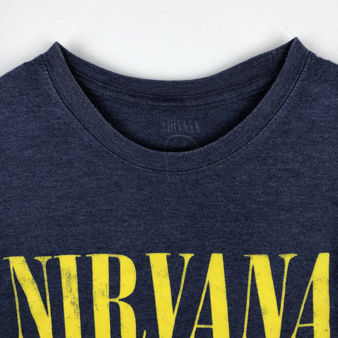 NIRVANA Nirvana Band T-shirt, Band T, Men's XL size unclear navy blue type Vintage Second Hand