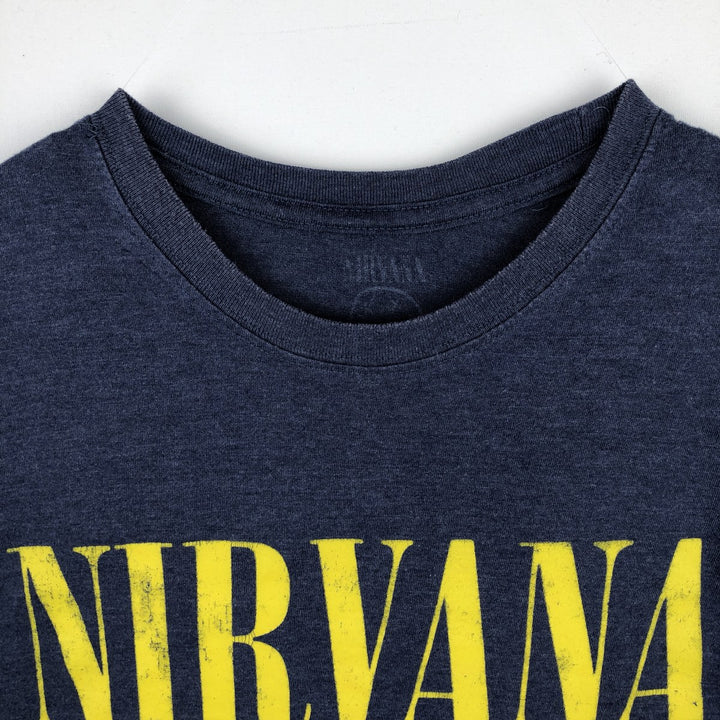 NIRVANA Nirvana Band T-shirt, Band T, Men's XL size unclear navy blue type Vintage Second Hand