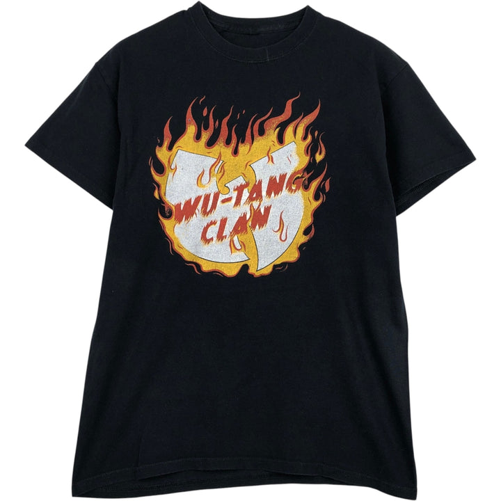 Wu-Tang Clan Fire Pattern Rap T-Shirt (Men's Size M) cotton black type Vintage Second Hand