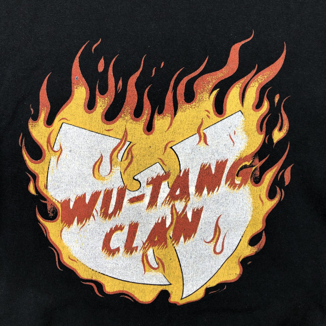 Wu-Tang Clan Fire Pattern Rap T-Shirt (Men's Size M) cotton black type Vintage Second Hand