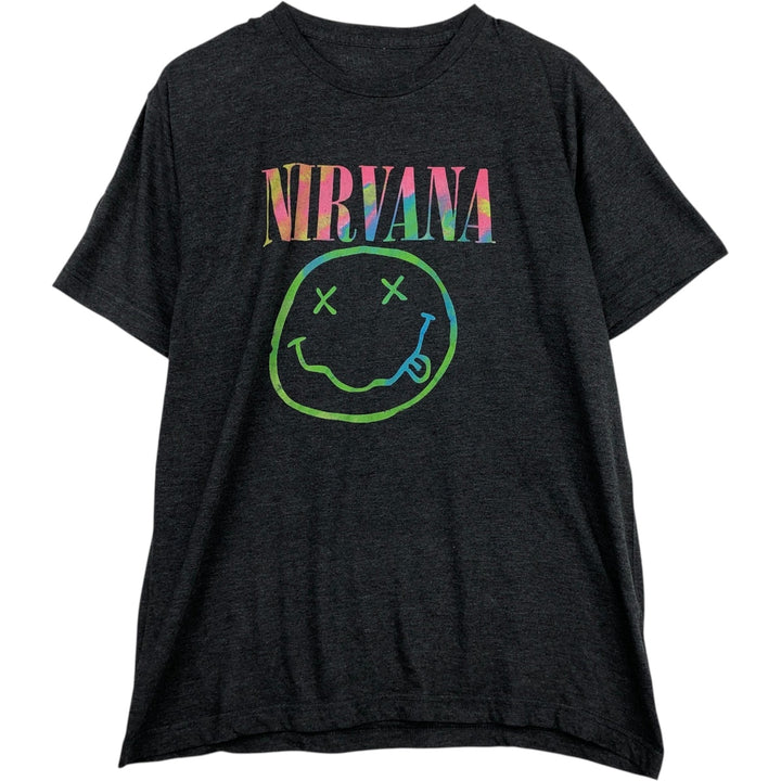 NIRVANA Nirvana Band T-shirt, Band T, Men's M size unclear gray type Vintage Second Hand