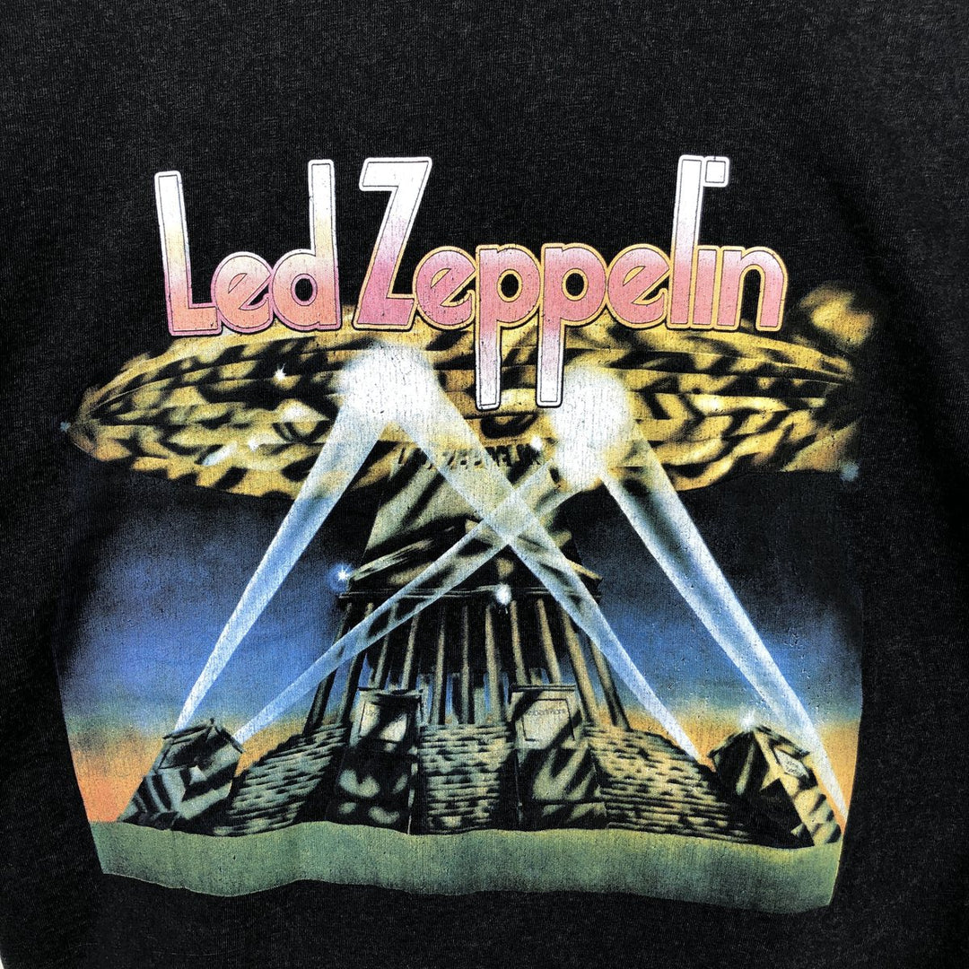 LED ZEPPELIN Led Zeppelin Band T-shirt Band T Men's S size cotton Charcoal Vintage Second Hand