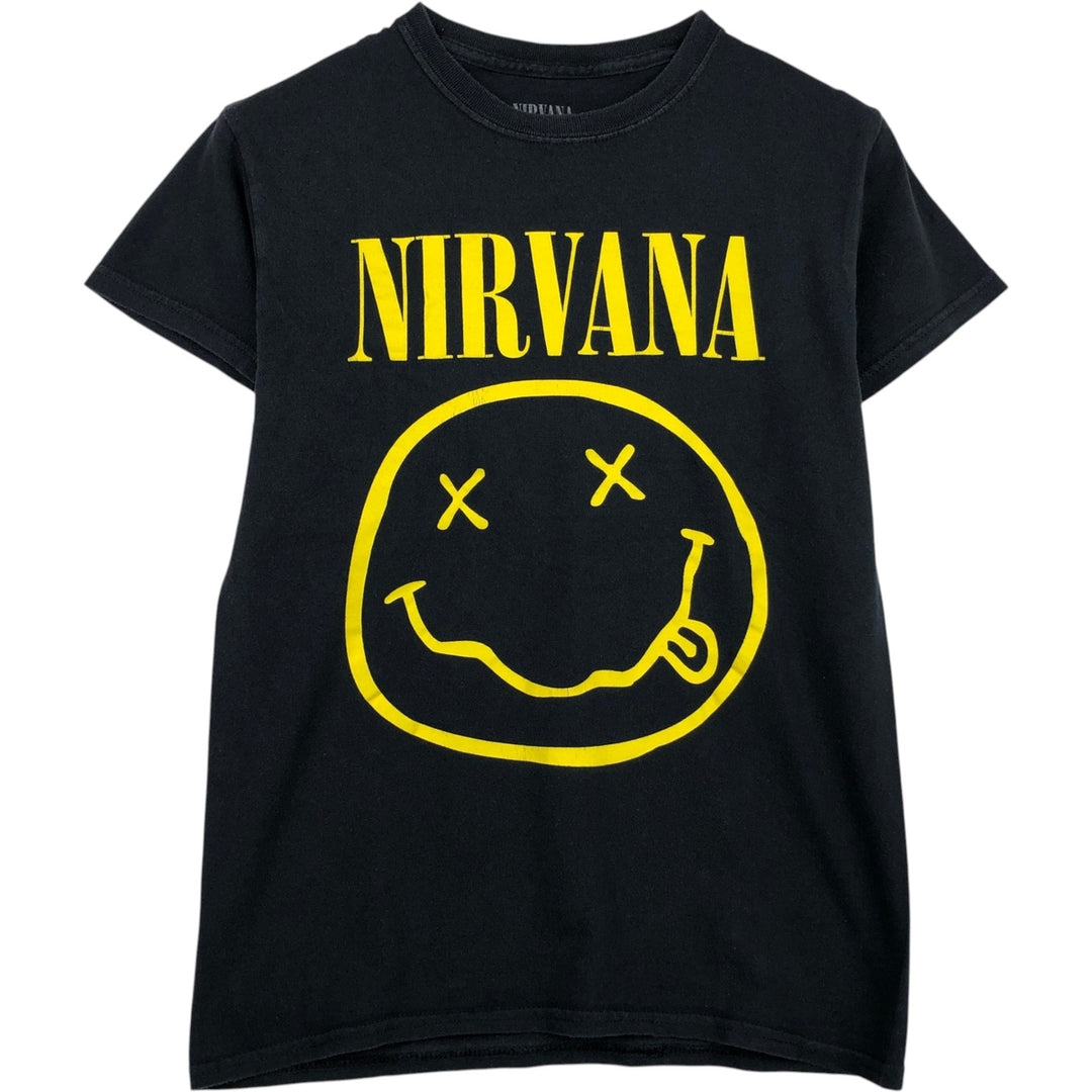 NIRVANA Nirvana Band T-shirt, Band T, Men's S size cotton black type Vintage Second Hand