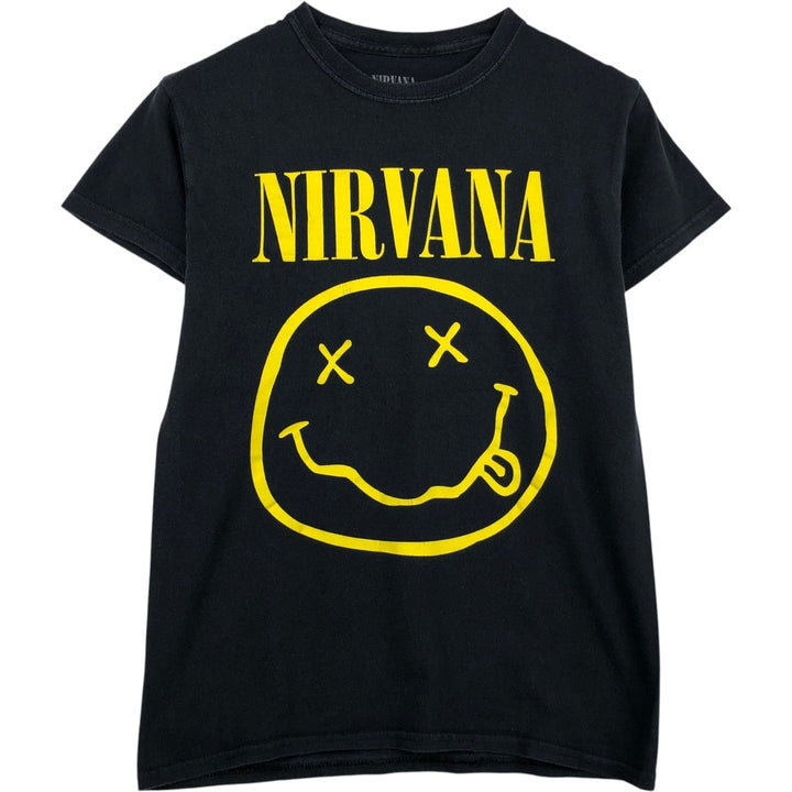 NIRVANA Nirvana Band T-shirt, Band T, Men's S size cotton black type Vintage Second Hand