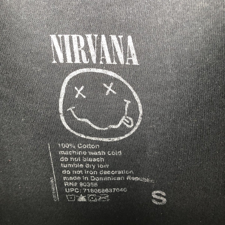 NIRVANA Nirvana Band T-shirt, Band T, Men's S size cotton black type Vintage Second Hand