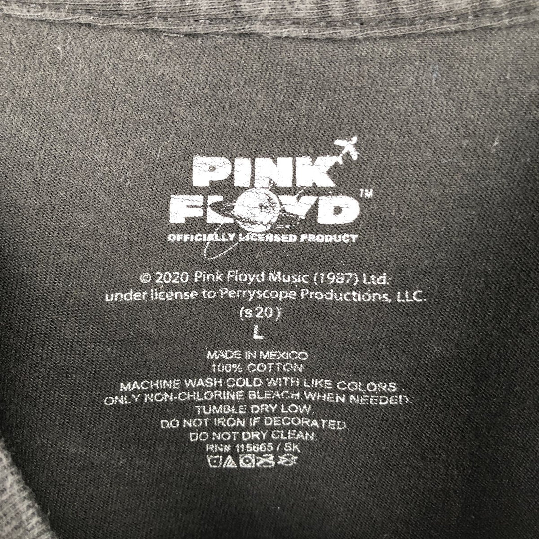 PINK FLOYD Pink Floyd Band T-shirt Band T Men's L size cotton black type Vintage Second Hand