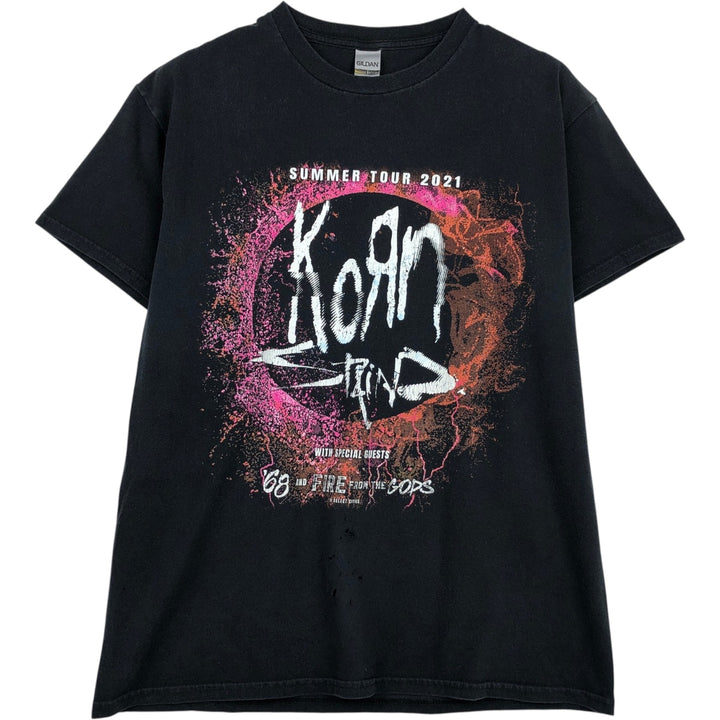 Gildan KORN Band T-shirt, Men's Size M (approx.) cotton black type Vintage Second Hand