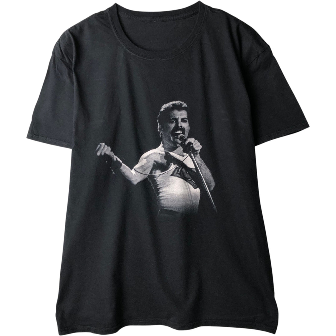 QUEEN Freddie Mercury Band T-shirt (Men's size L equivalent) unclear black type Vintage Second Hand