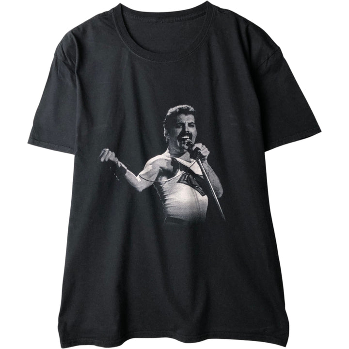 QUEEN Freddie Mercury Band T-shirt (Men's size L equivalent) unclear black type Vintage Second Hand