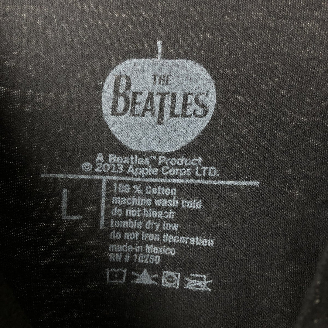 THE BEATLES Band T-shirt, Men's L size cotton black type Vintage Second Hand