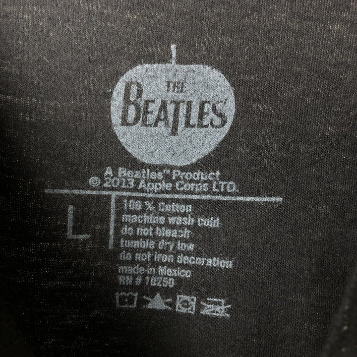 THE BEATLES Band T-shirt, Men's L size cotton black type Vintage Second Hand