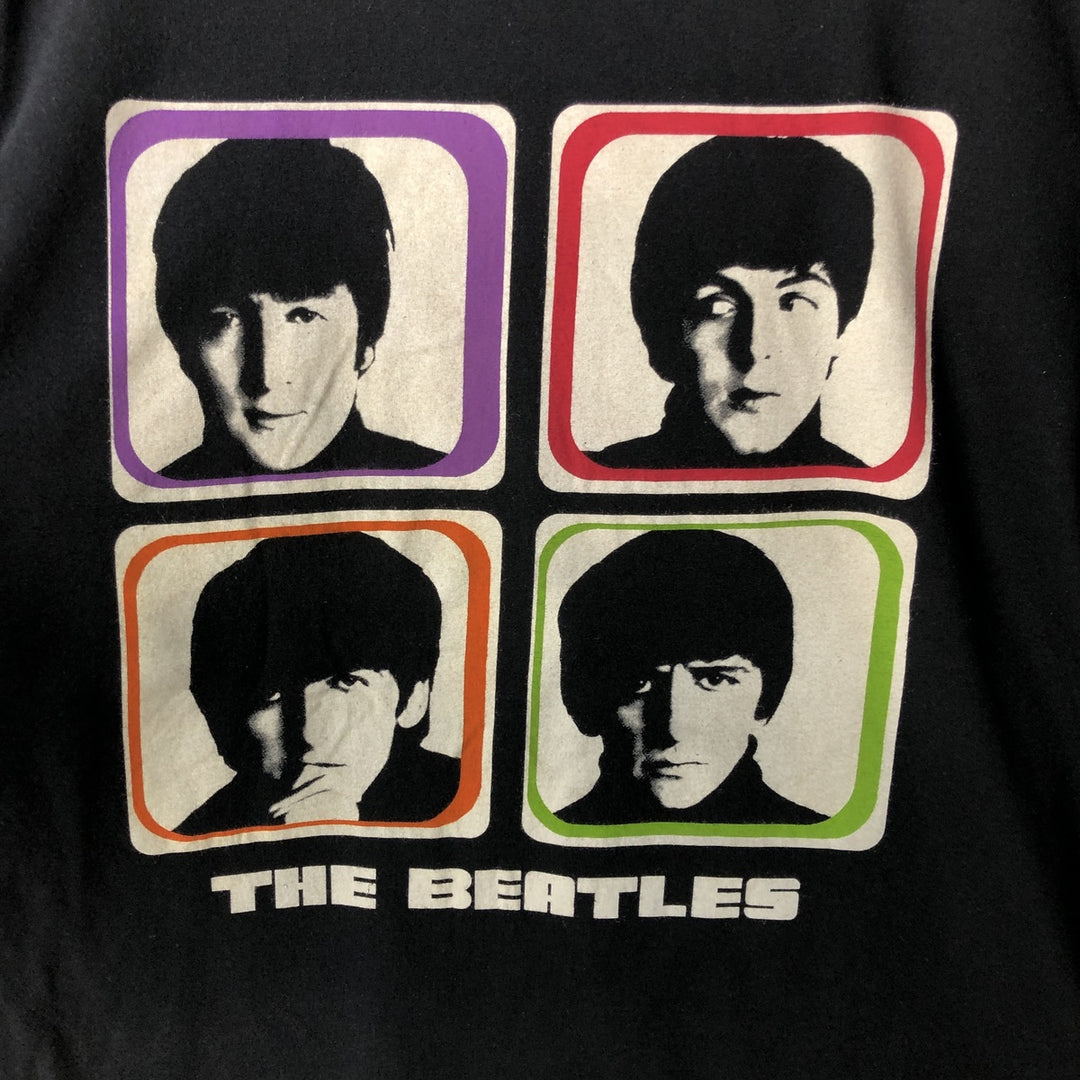THE BEATLES Band T-shirt, Men's L size cotton black type Vintage Second Hand