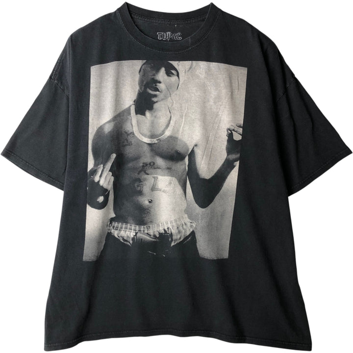2pac Rap T-shirt, Men's XXL cotton Charcoal Vintage Second Hand