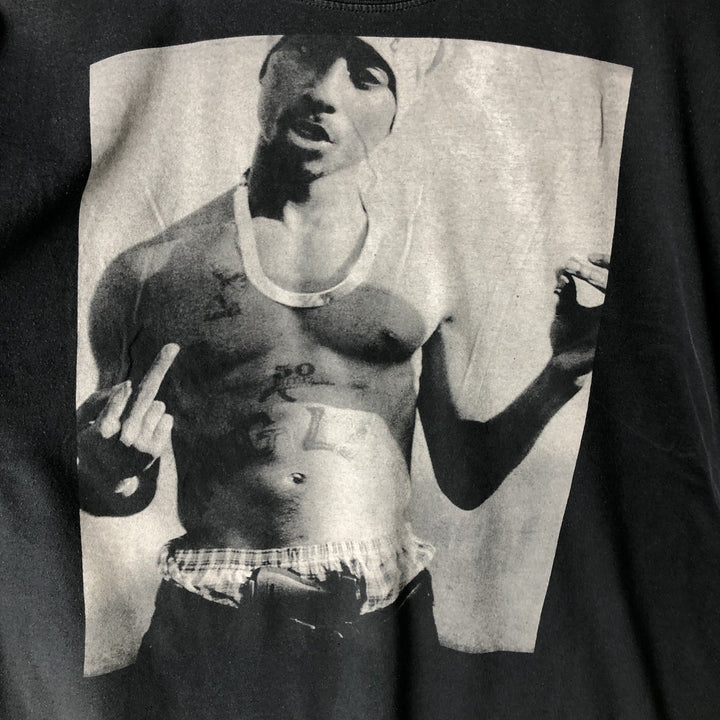 2pac Rap T-shirt, Men's XXL cotton Charcoal Vintage Second Hand